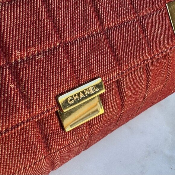 Chanel Vintage Denim Chocolate Bar Quilt Single Flap Shoulder Bag - Picture 5 of 16